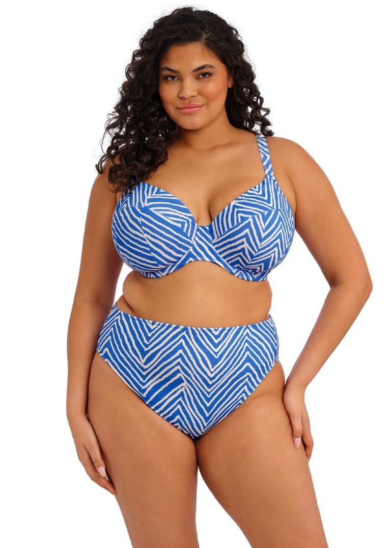 Figi kąpielowe Elomi Swim FIJI FALLS ES802672OCN Mid Rise Bikini Brief Ocean