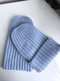 HELLI – czapka zimowa merino beanie 11 Błękitny Stalowy, unisex