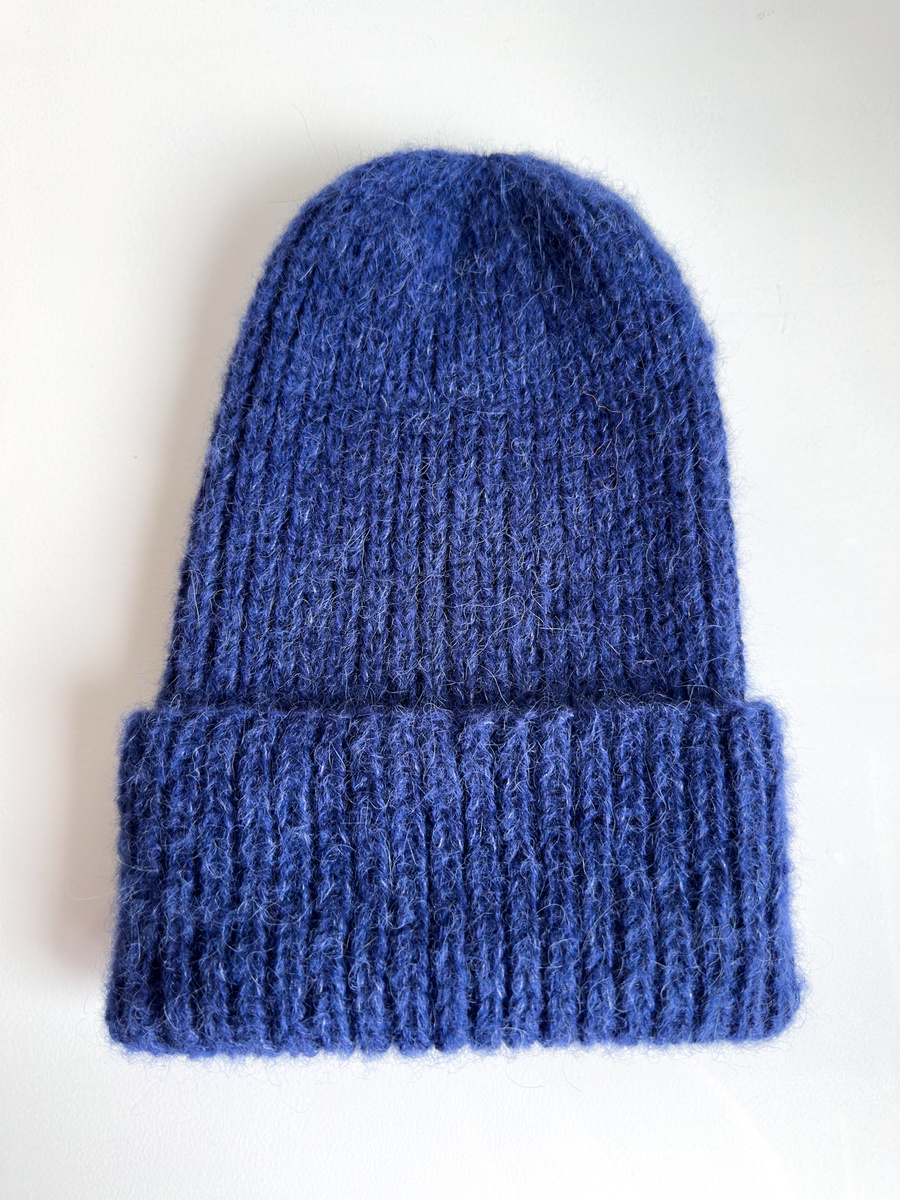 MORGANA – czapka damska beanie alpaka + jedwab 5575/39 granatowy