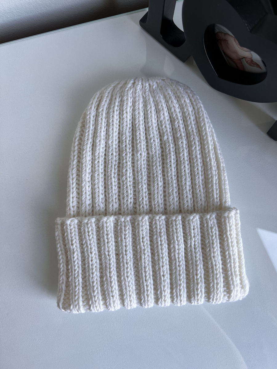 HELLI – czapka merino wywijana 100% Baby Merino 01 biały, jesienno-zimowa unisex