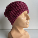 NANA – czapka beanie z wełny merino 100% Baby Merino 41 Śliwka
