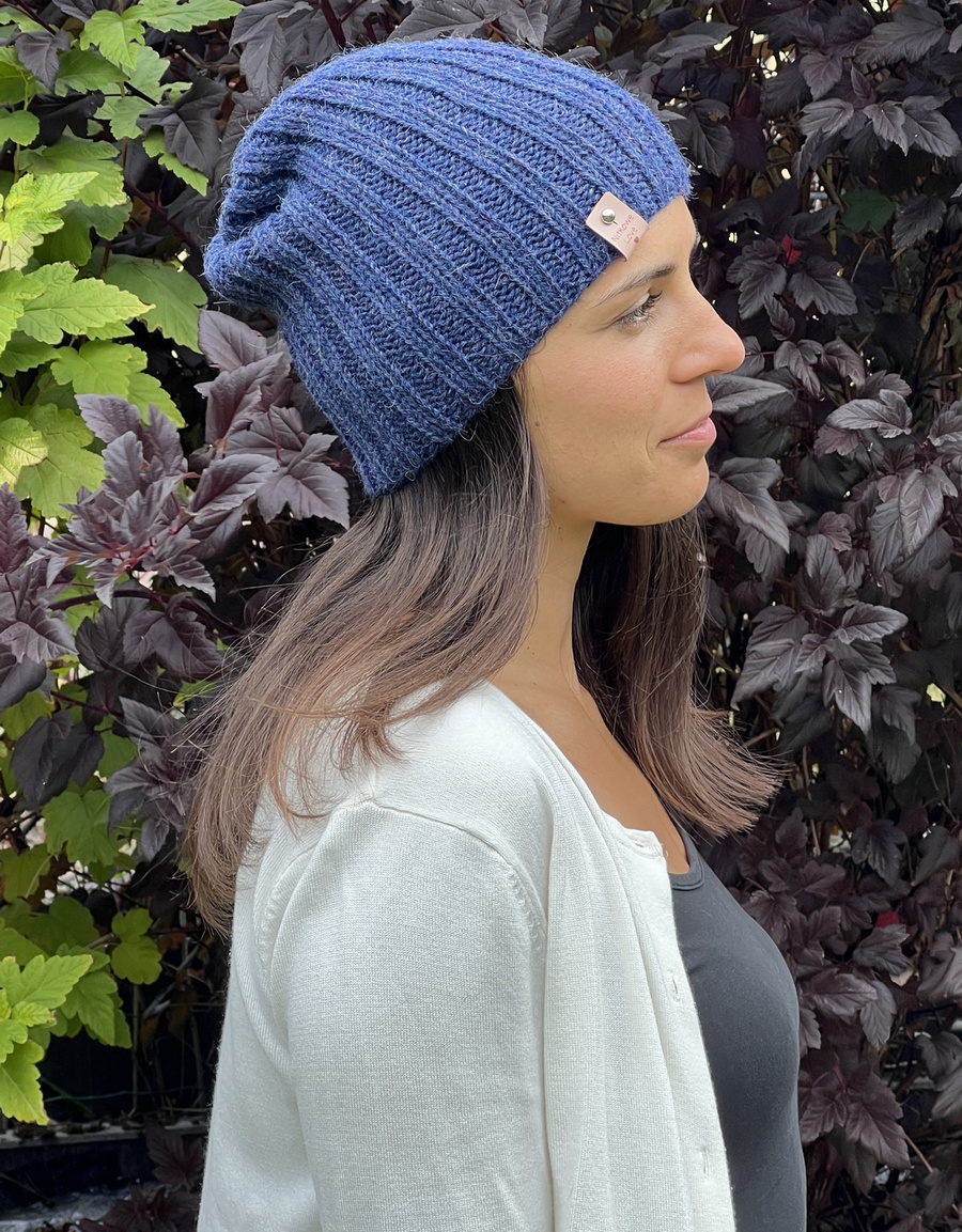 LAURIN – czapka z alpaki 100% damska beanie 6360 Nocne niebo zimowa