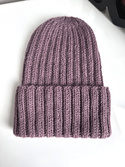 Ręcznie robiona Czapka wywijana LAURIN 100% Alpaka 3800 Fiołkowo Różowy