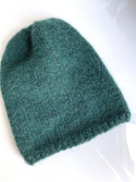 Ciepła czapka ręcznie robiona CHMURKA Alpaka 19 Zielony Leśny