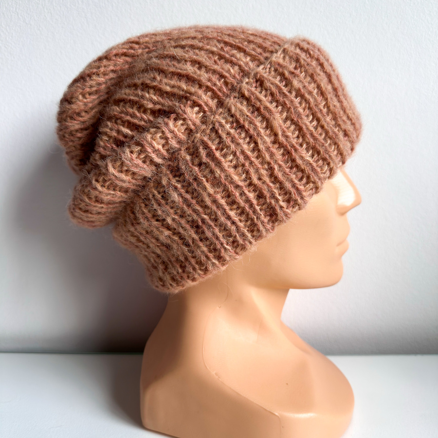 MORGANA – ręcznie robiona czapka damska alpaka + jedwab 9026/37 Blush