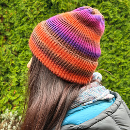 VARELLA – czapka beanie wywijana z wełny 2903 żółta fioletowa brązowa, jesienno-zimowa, damska / męska / dziecięca