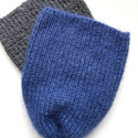 AUREA – ręcznie robiona czapka beanie baby merino + moher i jedwab damska 30/28 Niebieski