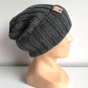 HELLI – czapka zimowa merino wywijana 100% Baby Merino 20 Ciemny szary