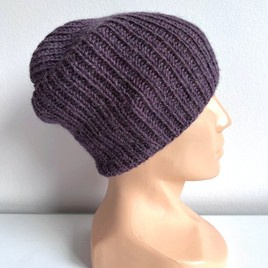 KIARA Beanie-Mütze aus 100% Alpaka 9023 Fioletowa Mgiełka