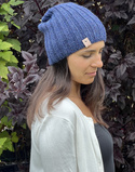 LAURIN – czapka z alpaki 100% damska beanie 6360 Nocne niebo zimowa