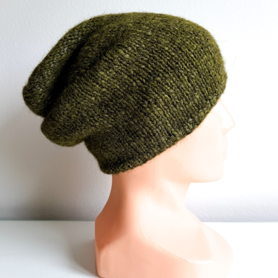 CHMURKA Handmade Alpaca Beanie 46 Dark Olive