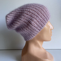 Handmade women's hat AUREA 100% baby merino plus mohair and silk 54/09 Powder Pink