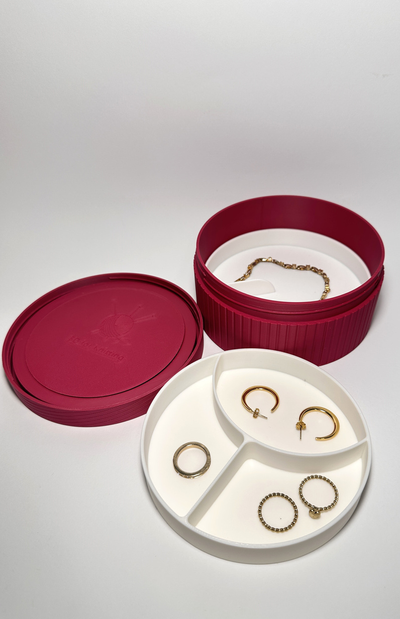 Okrągłe pudełko organizer na drobiazgi Dojrzała Malina Duży