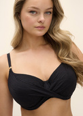 Biustonosz kąpielowy Fantasie Swim OTTAWA FS6355BLK Uw Wrap Front Full Cup Bikini Top Black