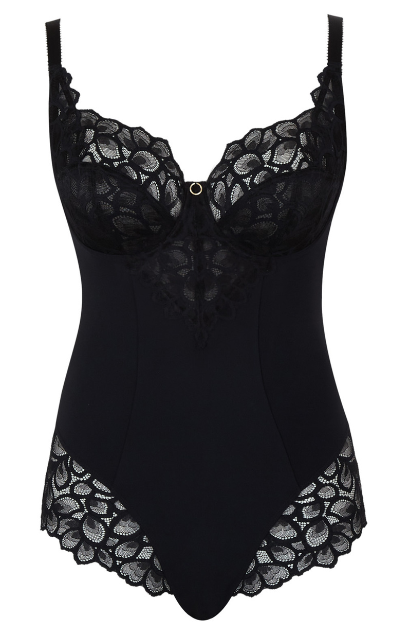 Body Panache ALLURE Body 10767 Full Cup Bodysuit Black