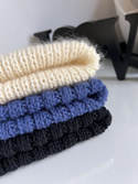 AUREA – ręcznie robiona czapka beanie baby merino + moher i jedwab dziecięca/damska 02/01 Ecru