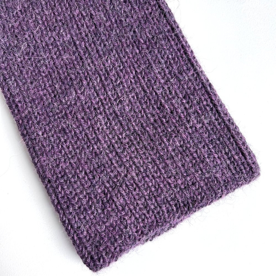 Ręcznie robiona Czapka KIARA 100% Alpaka 9023 Fioletowa Mgiełka