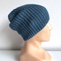 NANA – czapka beanie z wełny merino 100% Baby Merino 42 Petrol damska / męska / dziecięca zimowa
