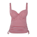 Tankini balkonowe Panache Swim GINGHAM SW1744 IRIS Balcony Tankini Top Red Gingham