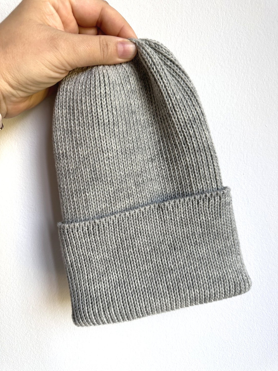 VARELLA – czapka beanie z wełny merino 100% Baby Merino 22 Jasny Szary zimowa