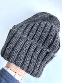 LAURIN Turn-Up Beanie 100% Alpaca 506 Dark Grey