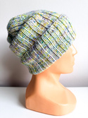 NELLI – ręcznie robiona czapka merino beanie 37 Bajkowe Światełka## Zielona