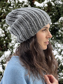 Ręcznie robiona czapka damska ASHER 100% Wełna owcza 04 Średni Szary
