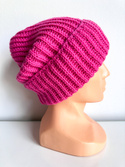 BRIOSZKA – czapka damska beanie z wełny merino 100% 22 Magenta różowa zimowa
