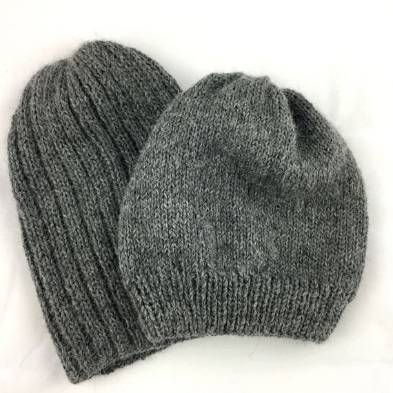 JONA– czapka z alpaki damska 100% alpaka 517 średni szary beanie zimowa
