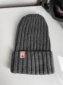 HELLI – czapka zimowa merino wywijana 100% Baby Merino 20 Ciemny szary