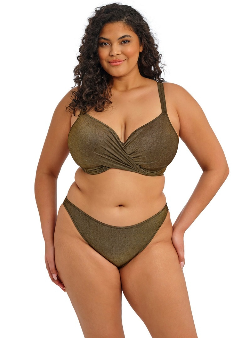 Figi kąpielowe Elomi Swim SUNSET SHIMMER ES803285GOR High Leg Bikini Brief Gold Rush