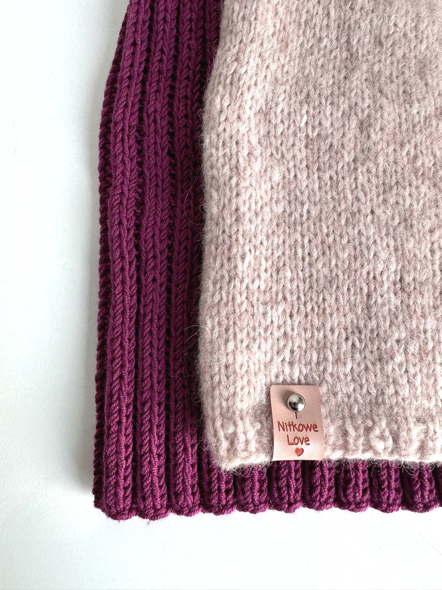 Ciepła czapka ręcznie robiona CHMURKA Alpaka 33 Różowy Piasek