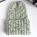 DAISY – czapka beanie handmade baby merino + moher i jedwab 467 Kaktus