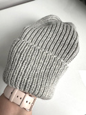 NANA – czapka wywijana z wełny baby merino 22 Jasny Szary