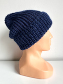KIARA Mütze mit Umschlag 100% Alpaka 5575 Navy