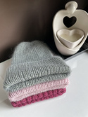 AUREA – czapka beanie handmade baby merino + moher i jedwab dziecięca/damska 50/10 Zielona Szałwia