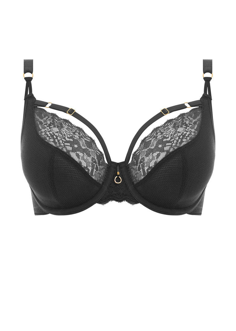 KOMPLET - Biustonosz Freya TEMPTRESS AA400102BLK Uw Plunge Bra Black (30D, 30FF, 32FF, 38FF) + brazyliany