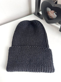 NANA – czapka merino wywijana 100% Baby Merino 21 Czarny