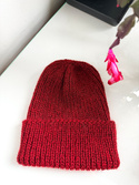 KIARA Turn-Up Beanie 100% Alpaca 3650 Burgundy