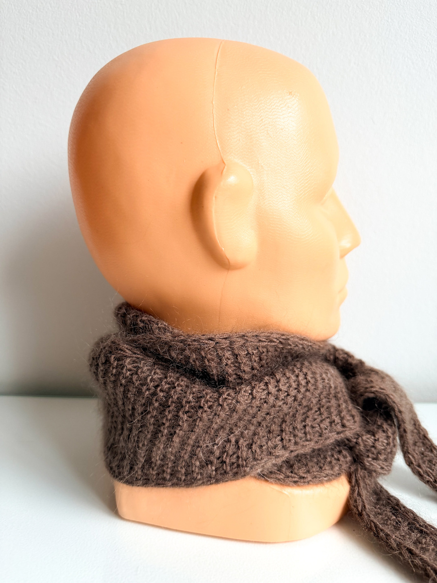 Słodki szalik, apaszka Baby Merino + moher i jedwab AUREA Nitkowe Love 62/15 średni brąz