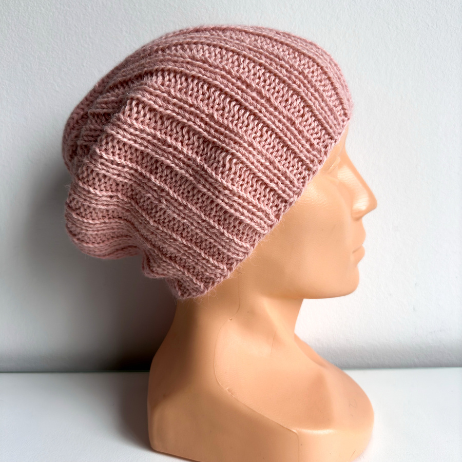 LAURIN – czapka z alpaki 100% zimowa beanie 9033 Lody Truskawkowe