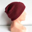 VARELLA – czapka zimowa merino 100% Baby Merino 51 bordowy beanie wywijana