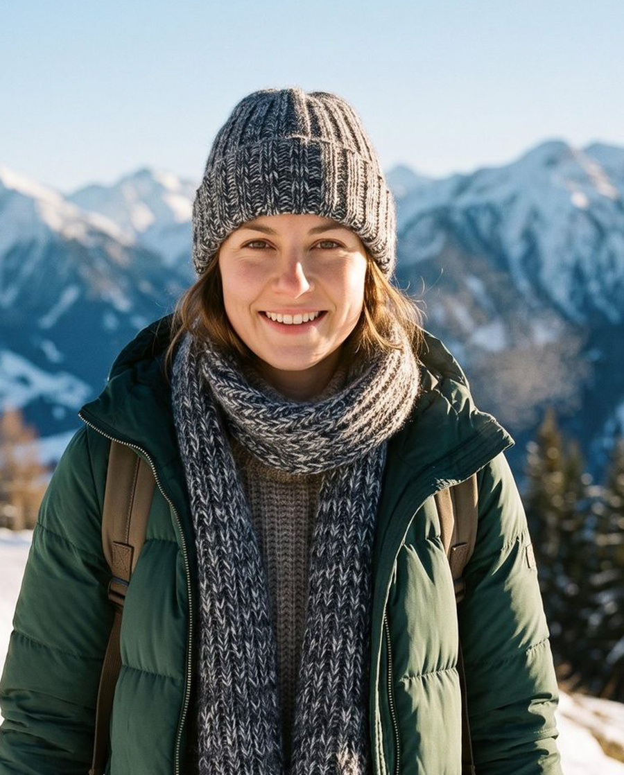 LAURIN Turn-Up Beanie 100% Alpaca 506/100 Dark Grey