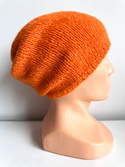 Ciepła czapka ręcznie robiona CHMURKA Alpaka 38 elektryzujący pomarańcz