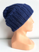 LAURIN Mütze mit Umschlag 100% Alpaka 5575 Navy