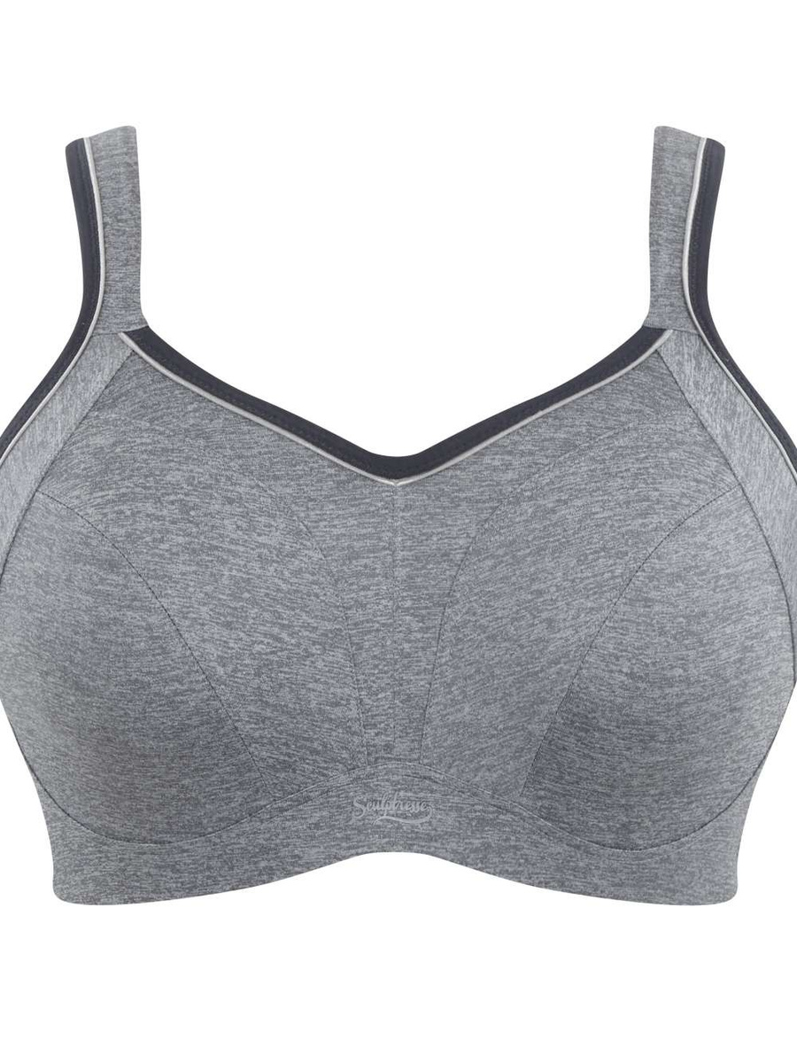 Biustonosz sportowy z fiszbiną i miękką miseczką Sculptresse Panache Sport ACTIVATE 9441 Sports Balconnet Charcoal Marl