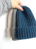 LAURIN Turn-Up Beanie 100% Alpaca 7240 Niebieski Petrol