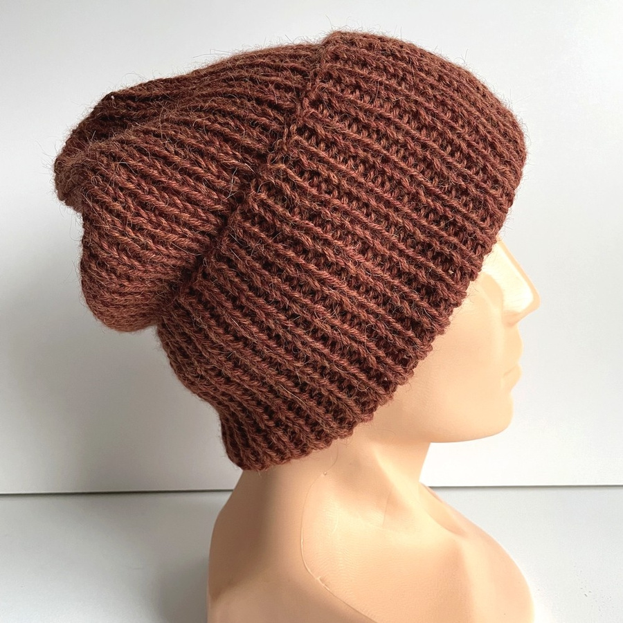 KIARA Turn-Up Beanie 100% Alpaca 9025 Brown