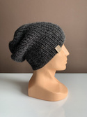 KIARA – czapka beanie z alpaki 100% 506 ciemny szary uniwersalna jesienno‑zimowa