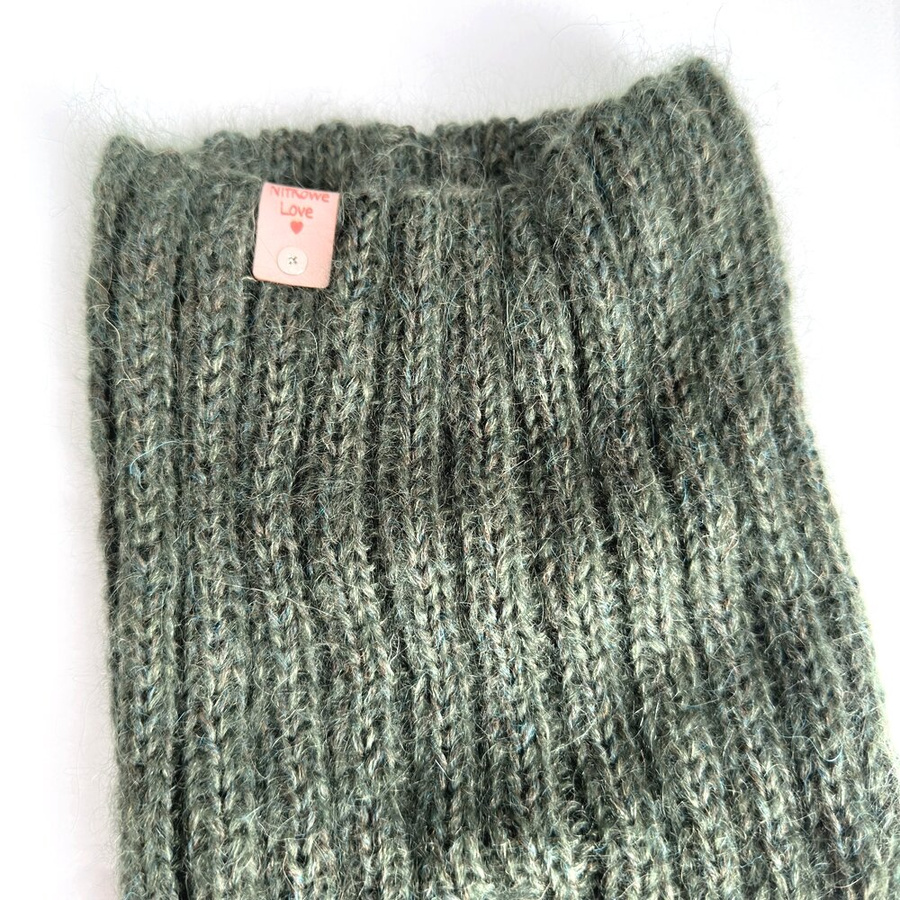 Ręcznie robiony KOMIN MARGARET 2.0 100% Alpaka plus 2x nitka moher z jedwabiem 7895/19 Ciemnozielony